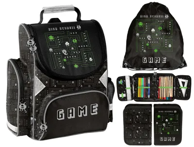 Produktbild von Schulranzen Set 3 teilig Tornister Jungen Schwarz Gamer Player