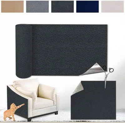 Produktbild von Kratzmatte Katze Selbstklebend - Kratzschutz Sofa Anti Kratz Folie Kratzwand für Katzen Frei DIY Geschnitten 30x200CM Dunkelgrau
