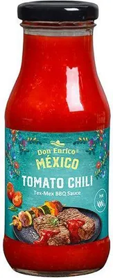 Produktbild von Don Enrico  Tomato Chili Tex Mex BBQ Sauce 240 Ml Glas  Vegan Glutenfrei  Süß-scharf