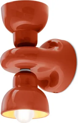 Obrázek produktu pro Nástěnné keramické svítidlo Up Down V: 25,5 cm oranžová E14 2-světelná keramická lampa v retro designu