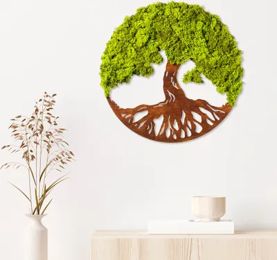 Immagine prodotto di Wallity, Albero della vita 3, decorazione da parete, verde, MDF, 44 x 44 x 1 cm