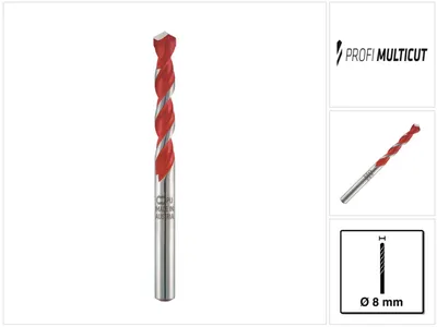 Produktbild von Mehrzweckbohrer Profi Multicut D.8mm Arbeits-L.80mm Gesamt-L.120mm