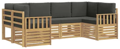 Produktbild von vidaXL Outdoor-Sofagarnitur 5 stk. Weiß und Anthrazit Polyester