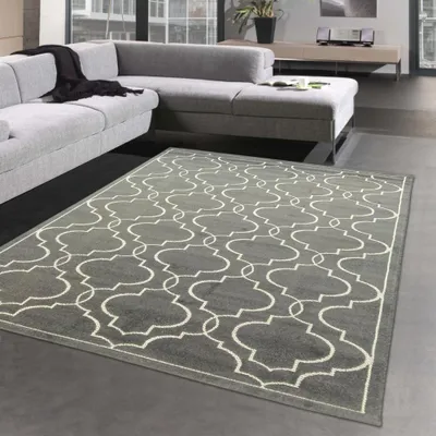 Zdjęcie produktu dla Orientalny dywan z pięknymi wzorami | wewnątrz i na zewnątrz | w kolorze antracytowym Rozmiar - 160 x 230 cm