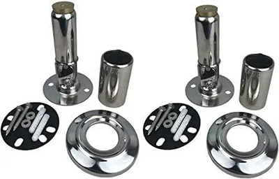 Imagen del producto de Escalera para piscina de acero inoxidable con bisagras articuladas (par) en acero inoxidable V2A, de 40 mm de diámetro, con sistema de bloqueo y elementos de fijación/Modelo 27 (275522)