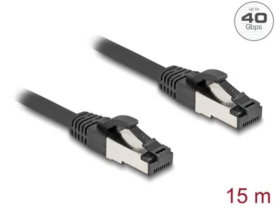 Produktbild von DeLOCK 80576, 15 m, Cat8.1, S/FTP (S-STP), RJ-45, RJ-45, Schwarz