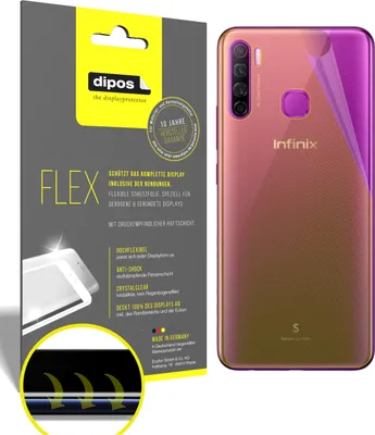 Produktbild von 2x Schutzfolie für Infinix S5 Lite Folie, 100% Displayabdeckung, dipos Flex