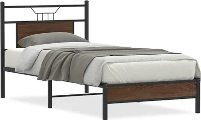 Image de vidaXL Cadre de lit sans matelas Chêne brun 90x190 cm Bois composite