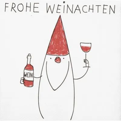 Produktbild von Räder Cocktailserviette 25x25cm, Frohe Weihn. Santa