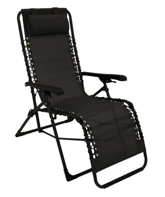 A black zero gravity chair on a white background.