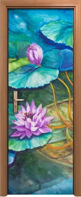 Produktbild von Türposter 70x200 cm Türaufkleber Türtapete Türfolie Klebefolie Kunst Seerosenteich