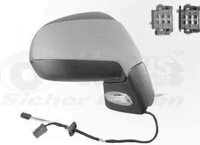Produktbild von VAN WEZEL 4076808 Außenspiegel Seitenspiegel Rechts passend für PEUGEOT 5008 (0U, 0E) Konvex Beheizt Grundiert