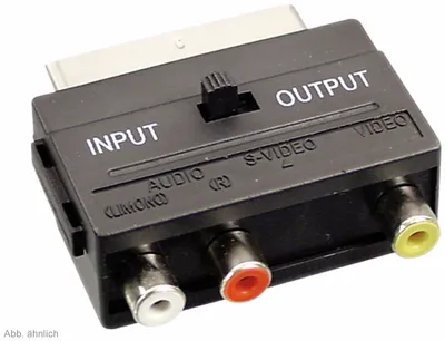 Produktbild von Scart-Adapter, Stecker auf 3x Cinch umschaltbar