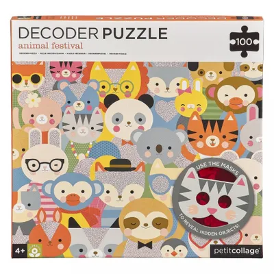 Produktbild von Petit Collage Puzzle TierfestivalKarton Kinderpuzzle Tiere