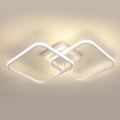 Image de Osairous, plafonnier LED moderne, 42W, 4725 lumens, 4500K, blanc, diamètre 64 cm – Blanc, lumière naturelle (4500K)
