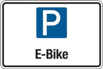 Produktbild von Dreifke® Parkplatzschild, E-Bike, 200 x 300 mm, Aluverbund, Aluverbund 1 Stk.