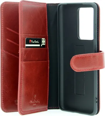 Produktbild von Pierre Cardin Samsung Galaxy S20 Ultra red Book type case - Genuine leather