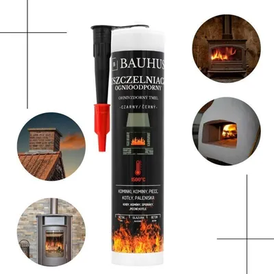 Productafbeelding van Hoge temperatuur siliconen afdichtmiddel, afdichter, siliconenafdichting, geschikt voor kachels, +1500°C, 280ml