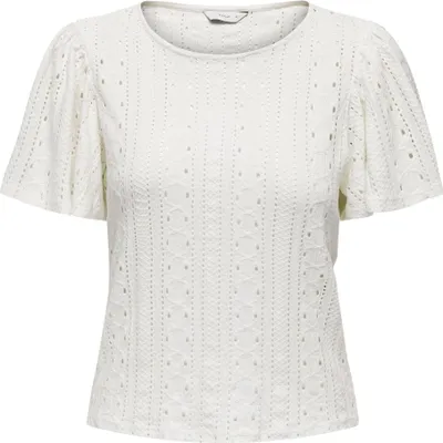 Produktbild von ONLY Rundhals T-Shirt Kurzarm-Oberteil mit Lochmuster Größe: XL