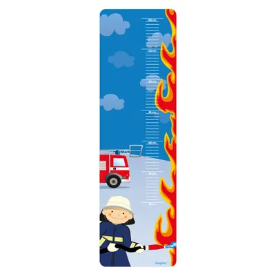 Produktbild von Wandtattoo Messlatte für Kinder – viele Motive für Mädchen & Jungen – selbstklebend & ablösbar (Feuerwehr)