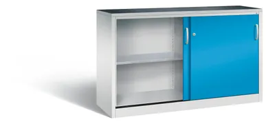 Zdjęcie produktu dla Szafa z drzwiami przesuwnymi C+P Acurado, wys. 1000 x szer. 1600 x gł. 500 mm, 7035/5012