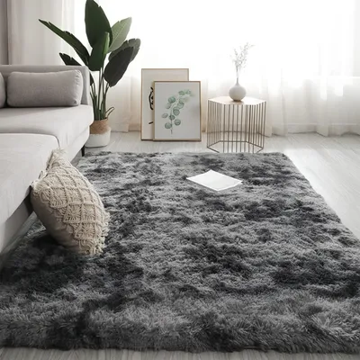 Hochfloriger Shaggy-Teppich 200x300 cm, dunkelgrau, waschbar