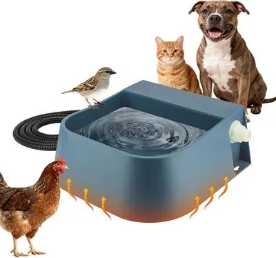 Produktbild von Automatischer Warmwasser Napf 2L für Hunde/Katzen, Haustier-Wasserbrunnen Outdoor Frostschutz