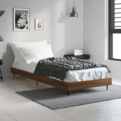 Produktbild von The Living Store Bettgestell Braun Eichen-Optik 75x190 cm Holzwerkstoff