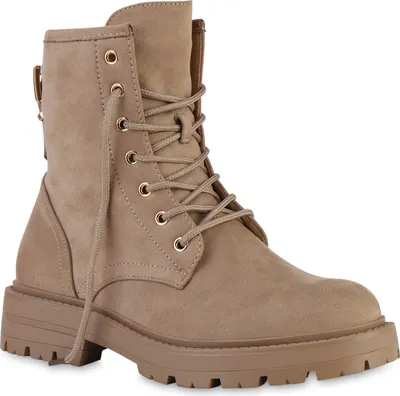 Produktbild von VAN HILL Damen Leicht Gefütterte Schnürstiefeletten Stiefeletten Schuhe 841323, Farbe: Taupe, Größe: 39