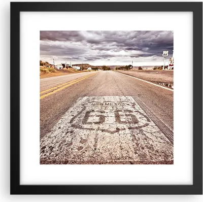 Produktbild von Gerahmtes Poster - Schwarzer Rahmen - USA Route 66 Reise - 30x30 cm - Wand Bild - Wanddeko - Wandbilder - Kunstposter - Wandposter - Bilderrahmen - Bilder - Kunstdruck - Wandbild - P2BAC30x30-2712