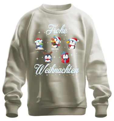 Produktbild von Frohe Weihnachten Pinguine Geschenke - Weihnachten Sweatshirt Pullover, Natur, 3XL