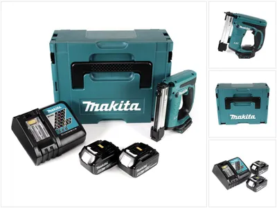Produktbild von Makita DST 221 RGJ 18 V Li-ion Akku Tacker im Makpac + 2x BL 1860 B 6,0 Ah Li-Ion Akku + DC 18 RC Ladegerät
