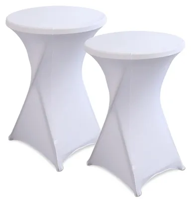 Obrázek produktu pro 2 kusy potahů na stoly, elastické, vhodné pro průměr 80-85 cm, bílé, lze prát