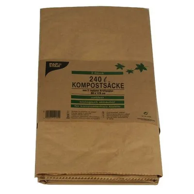 Produktbild von 8x Kompostsäcke 2-lagiges Kraftpapier 240L 115 cm x 80 cm x 30 cm braun