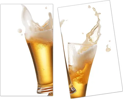 Produktbild von Spritzschutz Herdabdeckplatte Schneidebrett aus Glas Toast mit Bier 2-Teilig (60x52cm)