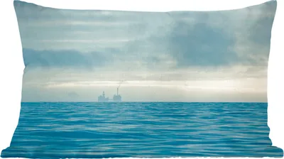 Produktbild von MuchoWow® Zierkissen Sofakissen Wohnzimmer Dekokissen 50x30 cm Nordsee - Nebel - Wasser - Wohnzimmerdekoration - Polster mit Photo