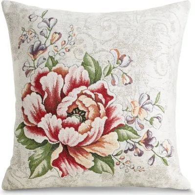 Produktbild von Dekorativer Kopfkissenbezug mit Gobelinmuster 45x45cm botanisch Design