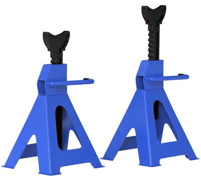Produktbild von Unterstellbock 3 Tonnen Traglast 2 Stück Stützbock 13 stufig Höhenverstellbar 385 mm bis 600 mm Blau