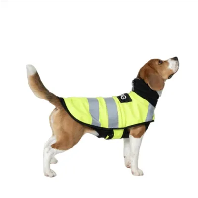 Produktbild von INF Reflektierende Sicherheitsweste für Haustiere Polyester Sichtbar M L XL für Spaziergänge Gelb L