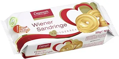 Produktbild von Coppenrath Vídeňské pískové kroužky sušenkové kroužky s drobenkou 200g