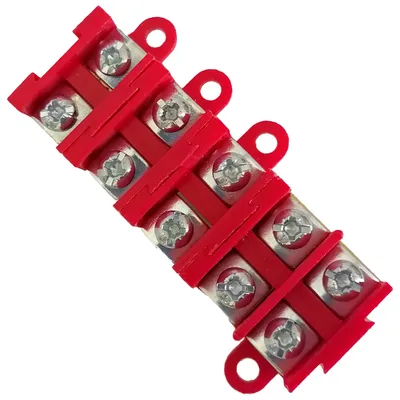 Produktbild von Anschlussblock | 5 Wege | Rot | für 1,5-4mm² Kabel