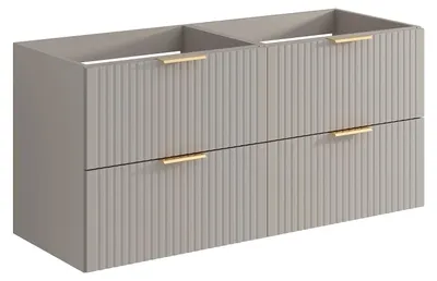 Produktbild von Rillenförmiger Wandwaschtischschrank - Beige - 120 cm breit - ZEVARA