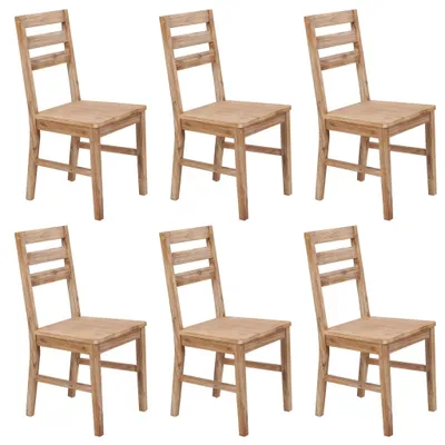 Image de Chaises à manger lot de 6 bois d'acacia massif
