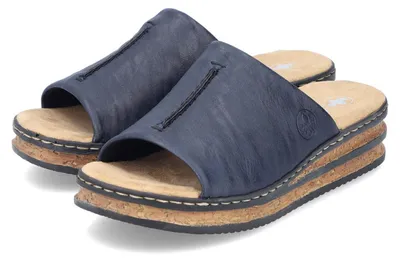Immagine prodotto di Rieker donna mulo con zeppa blu pacifico, Colore:blu, EU Taglia:40