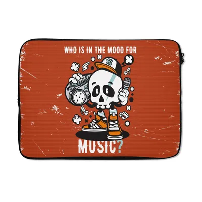 Produktbild von MuchoWow® Laptop Hülle 13 Zoll Vintage - Totenkopf - Musik Laptoptasche - Laptophülle - Sleeve - Rundumschutz