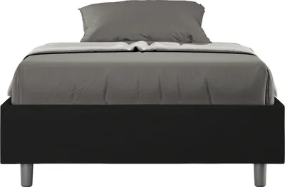 Zdjęcie produktu dla ITYHOME - Łóżko bez stelaża tapicerowane 120x200 sztucznej skóry czarny Azelia