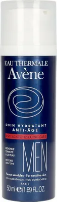 A product shot of a bottle of Avene Men Anti-Age Hydrating Care.