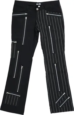 Produktbild von Nix Gut - Stripes, Frauenhose Schwarz im Straight-Fit-Style