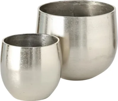 Produktbild von Boltze Pflanztopf Flaire 2-teilig 14cm 19cm, Blumentäpfe aus Metall Aluminium