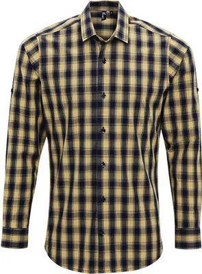 Obrázok produktu pre Premier Workwear Pánska bavlnená košeľa s dlhým rukávom Mulligan Check